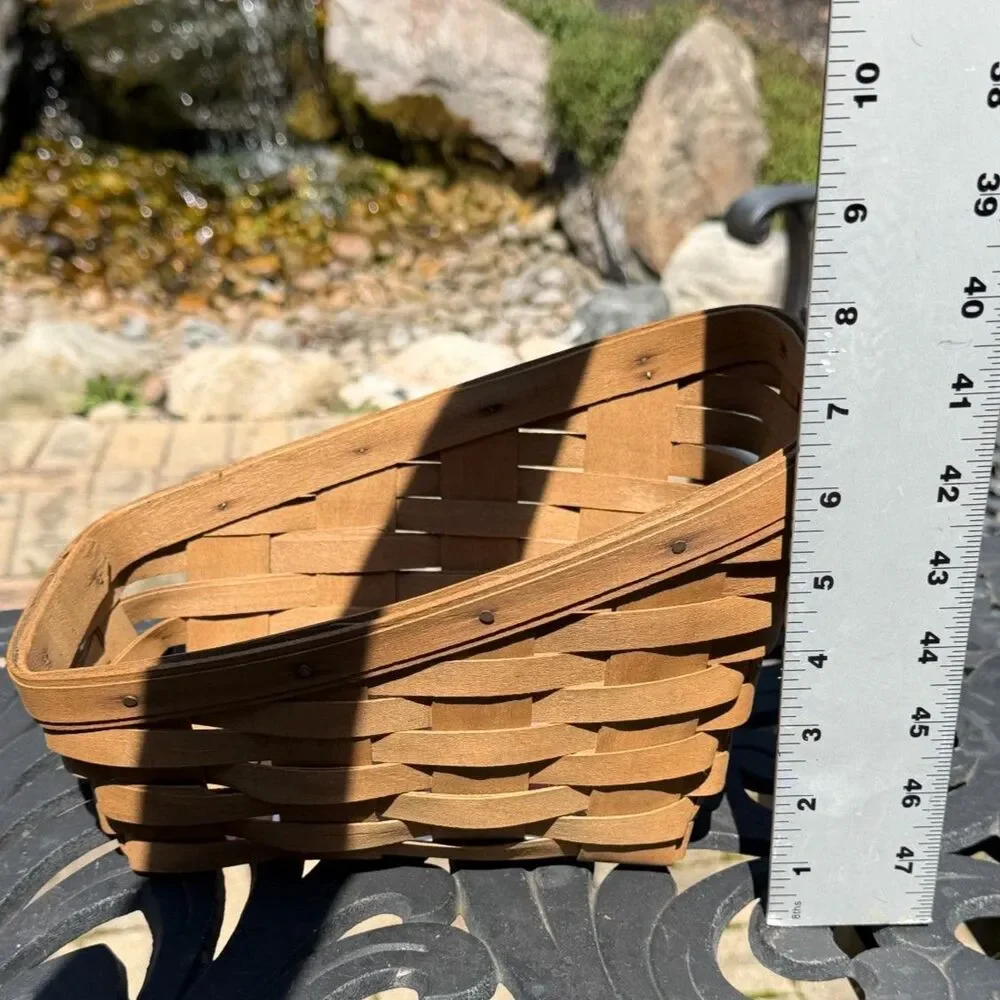 Vintage Longaberger 1984 Slanted Vegetable Basket Angled Sleigh Wood Booklet